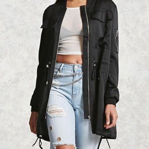 Longline Satin Bomber Forever 21